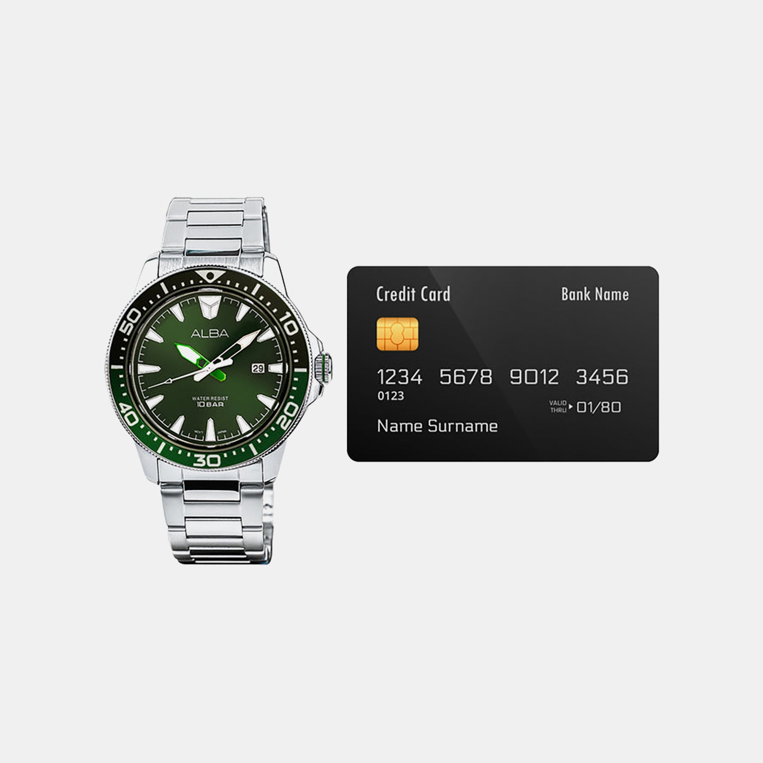 Men Quartz Green Dial Analog Stainless Steel Watch AS9T93X1