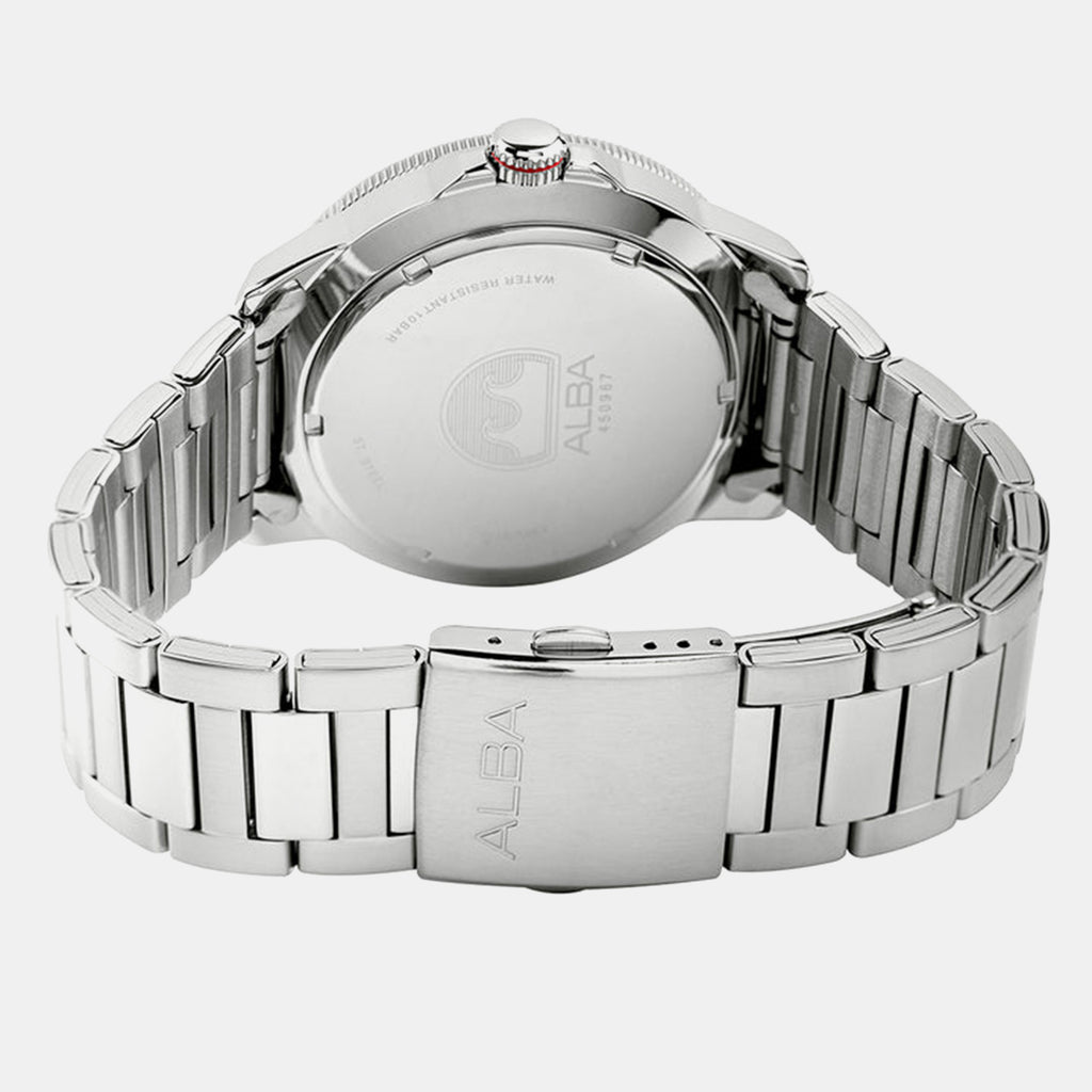 Men Quartz Blue Dial Analog Stainless Steel Watch AS9T97X1