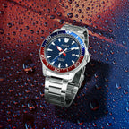 Men Quartz Blue Dial Analog Stainless Steel Watch AS9T97X1