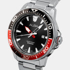 Men Quartz Black Dial Analog Stainless Steel Watch AS9T99X1