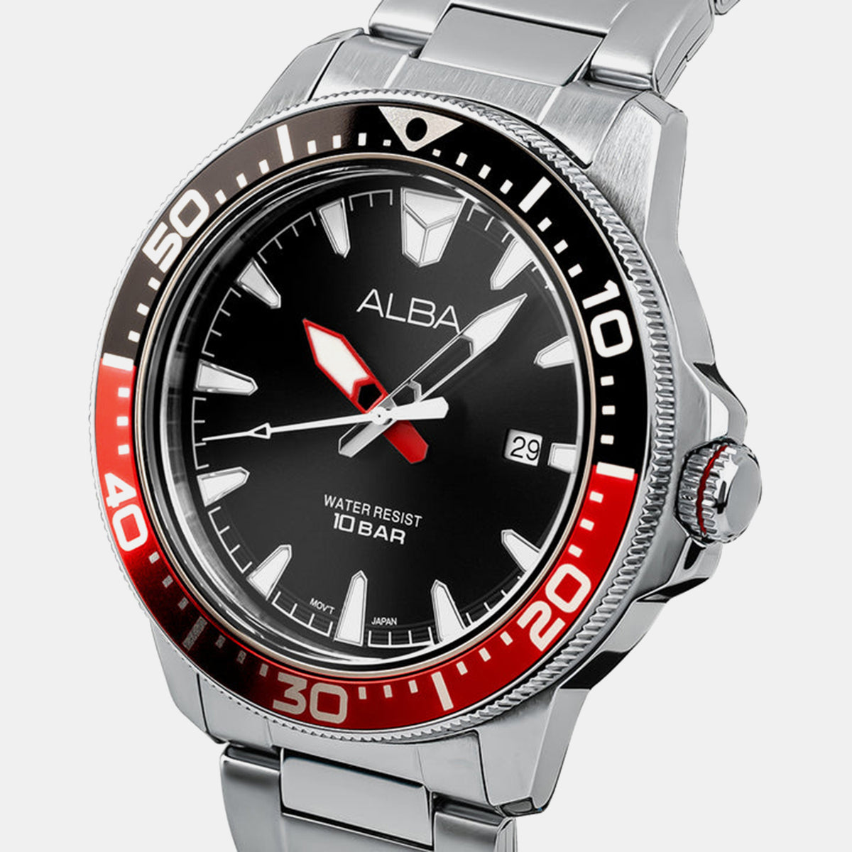 Active Men Quartz Black Dial Analog Stainless Steel Watch AS9T99X1