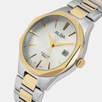 Men Quartz Silver Dial Analog Stainless Steel Watch AS9U52X1
