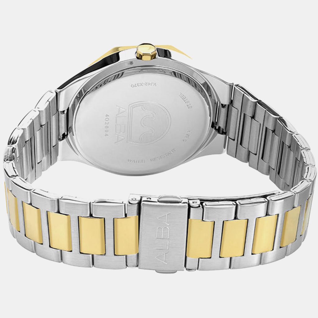 Men Quartz Silver Dial Analog Stainless Steel Watch AS9U52X1