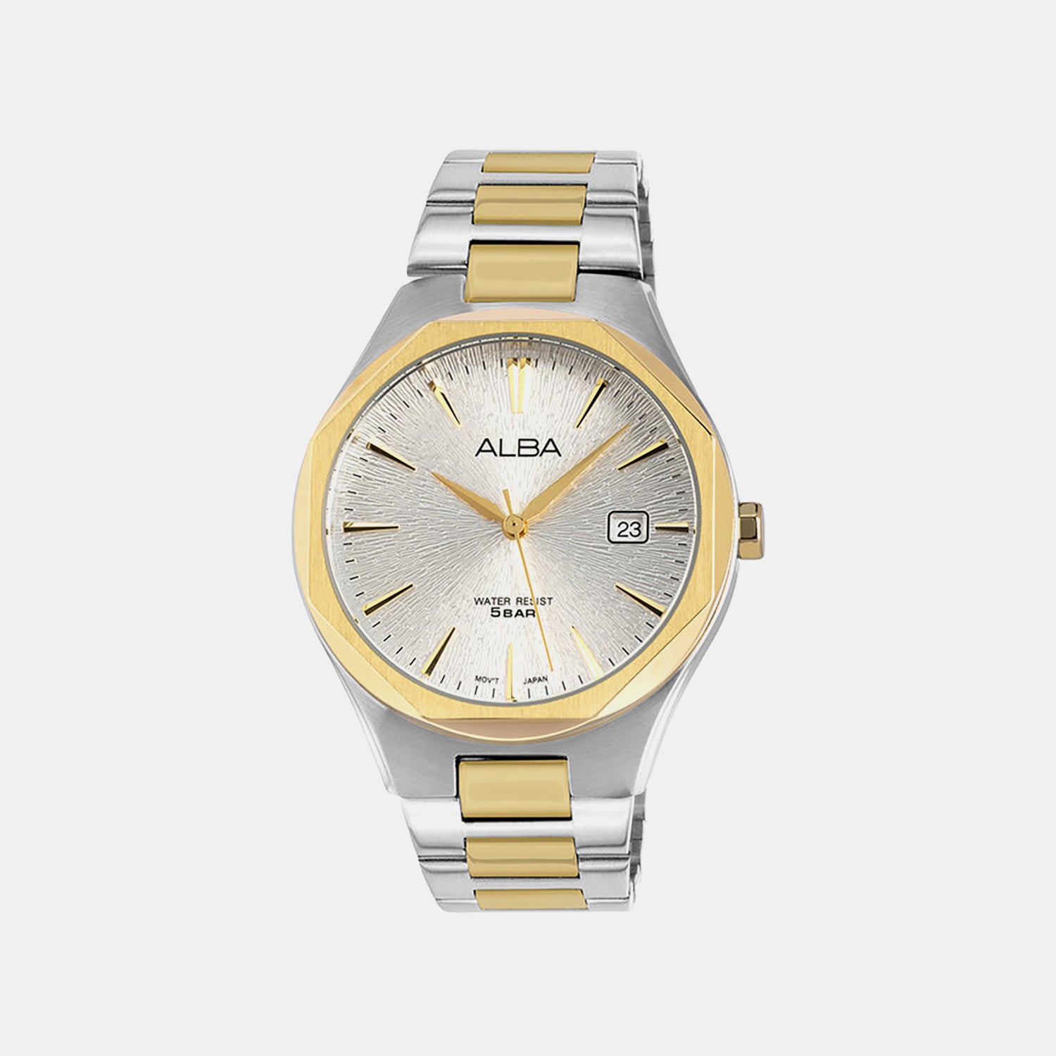 Men Quartz Silver Dial Analog Stainless Steel Watch AS9U52X1