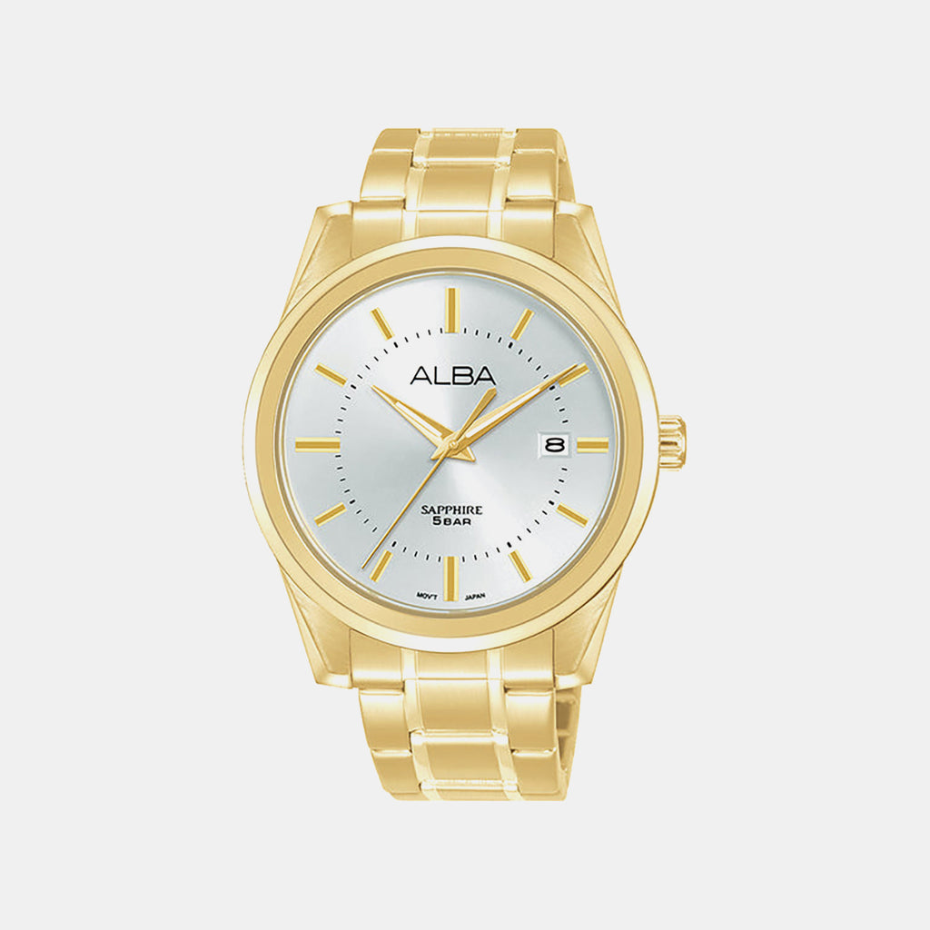 Men Quartz Silver Dial Analog Stainless Steel Watch AS9V18X1