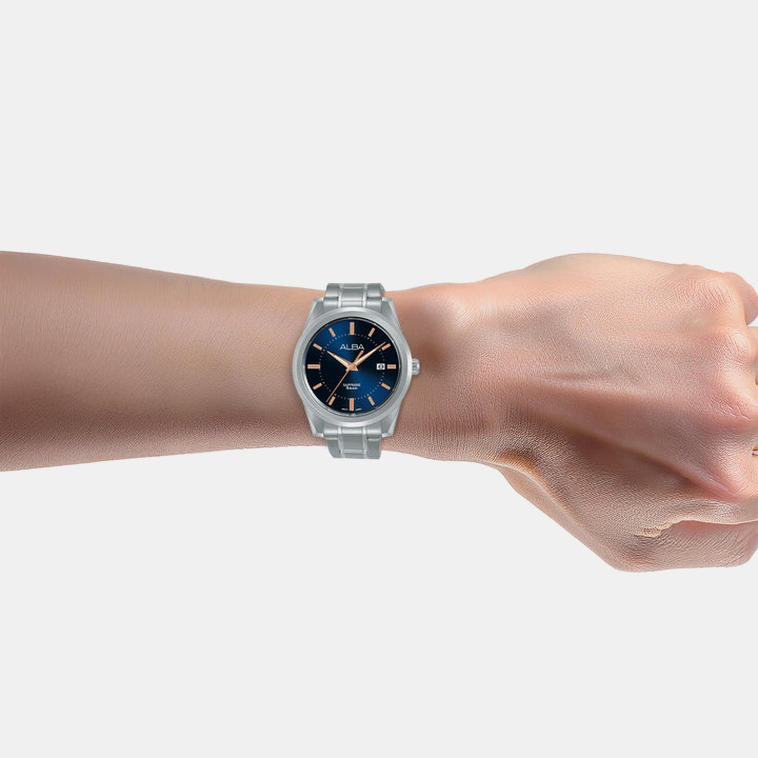 Men Quartz Blue Dial Analog Stainless Steel Watch AS9V23X1