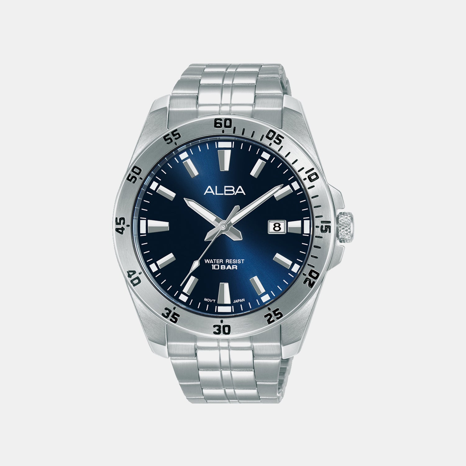 Active Men Quartz Blue Dial Analog Stainless Steel Watch AS9V45X1