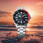 Active Men Quartz Black Dial Analog Stainless Steel Watch AS9V55X1