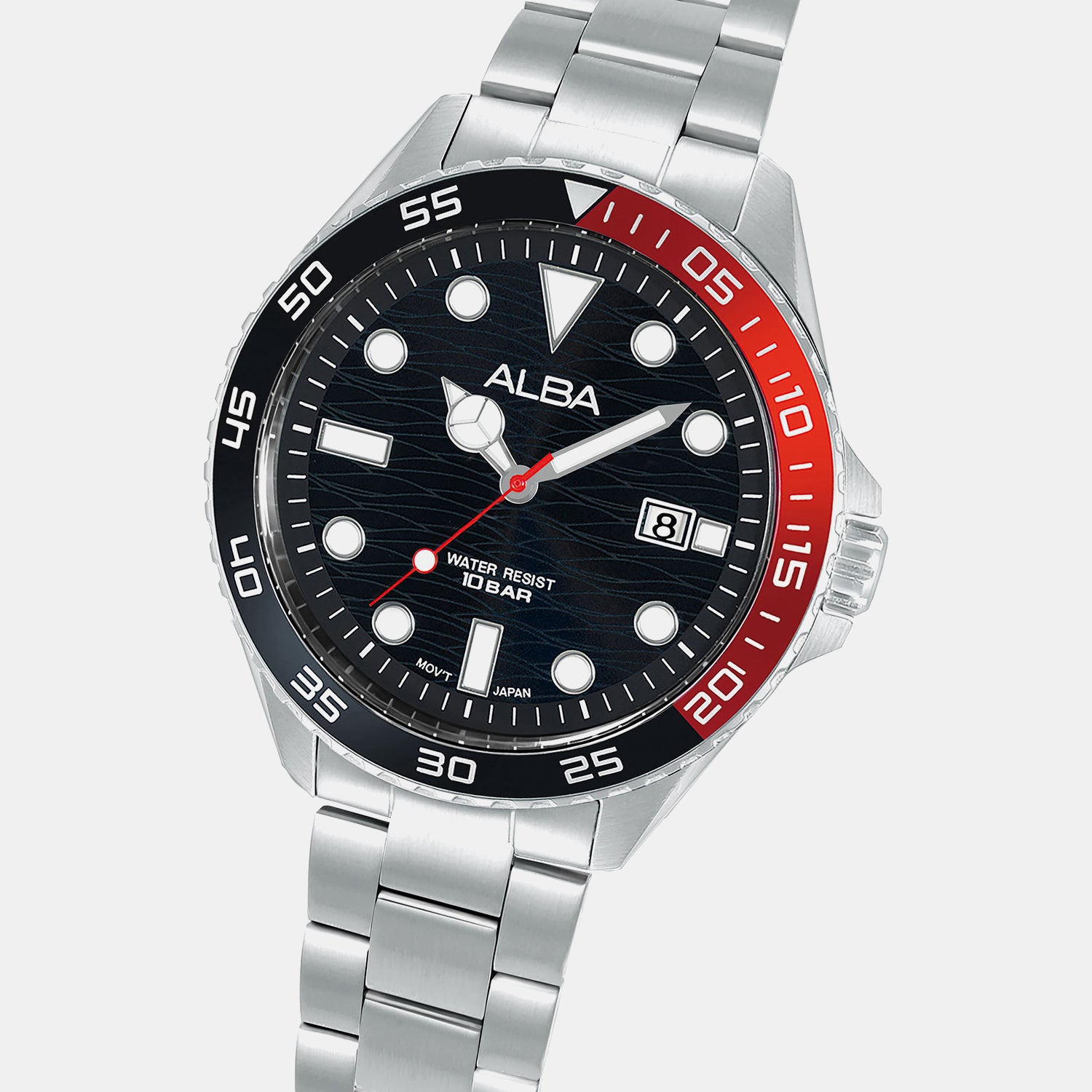 Active Men Quartz Black Dial Analog Stainless Steel Watch AS9V55X1