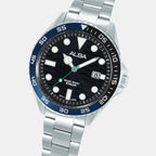 Men Quartz Black Dial Analog Stainless Steel Watch AS9V57X1