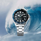 Men Quartz Black Dial Analog Stainless Steel Watch AS9V57X1