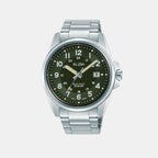 Men Quartz Green Dial Analog Stainless Steel Watch AS9V99X1