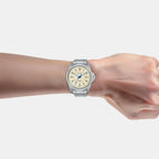 Men Quartz Cream Dial Analog Stainless Steel Watch AS9W05X1