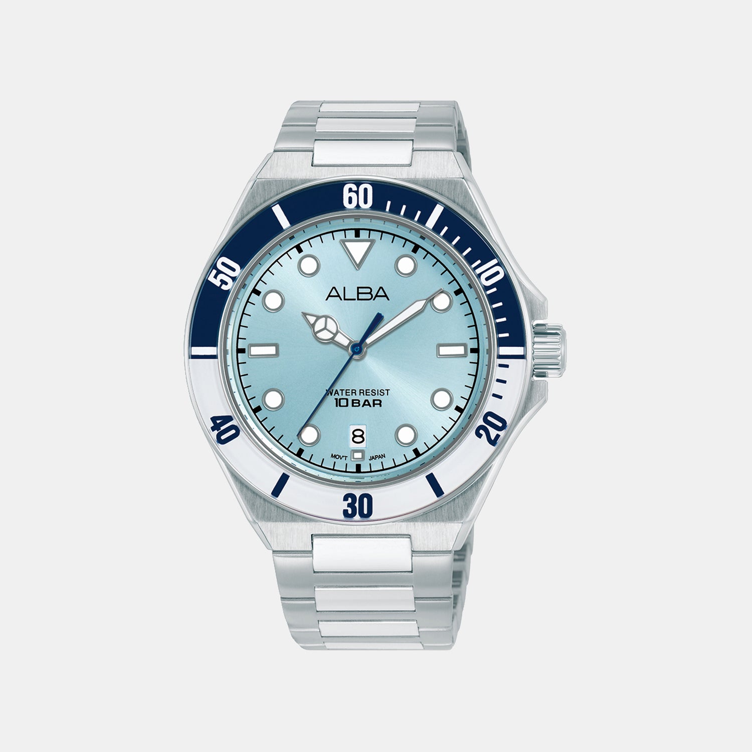 Active Men Quartz Blue Dial Analog Stainless Steel Watch AS9W11X1