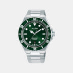 Active Men Quartz Green Dial Analog Stainless Steel Watch AS9W17X1