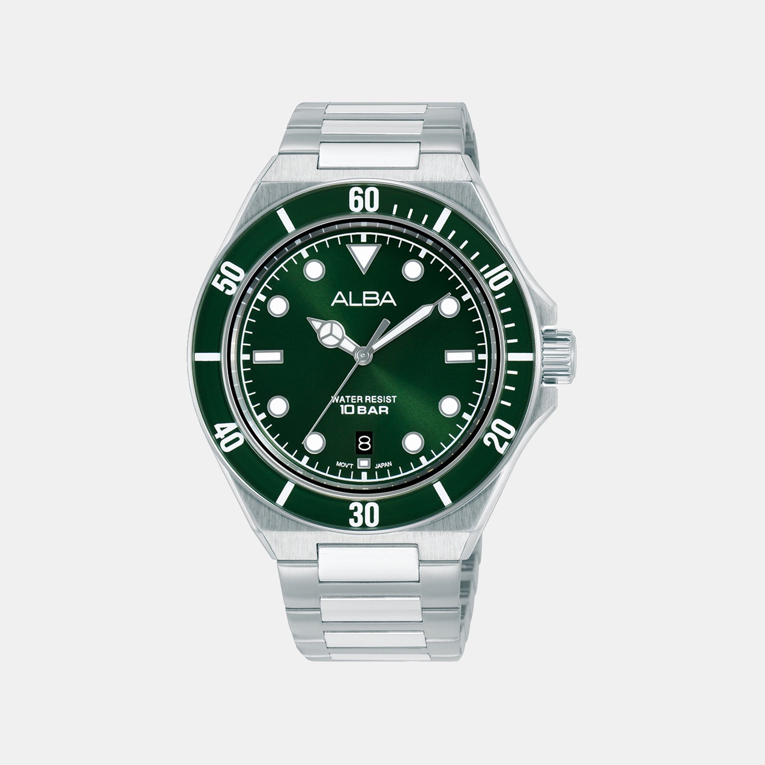 Active Men Quartz Green Dial Analog Stainless Steel Watch AS9W17X1