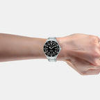 Active Men Quartz Black Dial Analog Stainless Steel Watch AS9W19X1