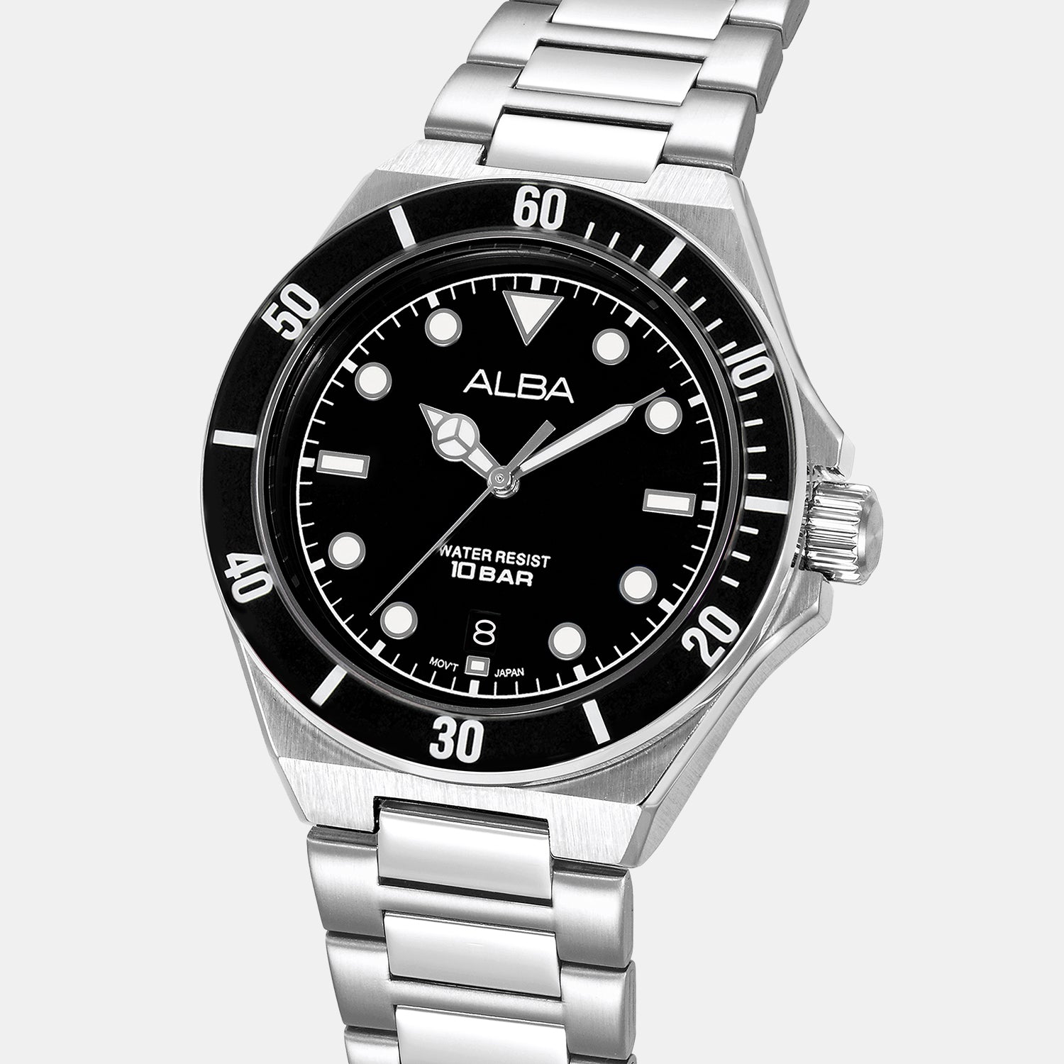 Active Men Quartz Black Dial Analog Stainless Steel Watch AS9W19X1