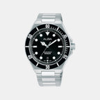 Active Men Quartz Black Dial Analog Stainless Steel Watch AS9W19X1