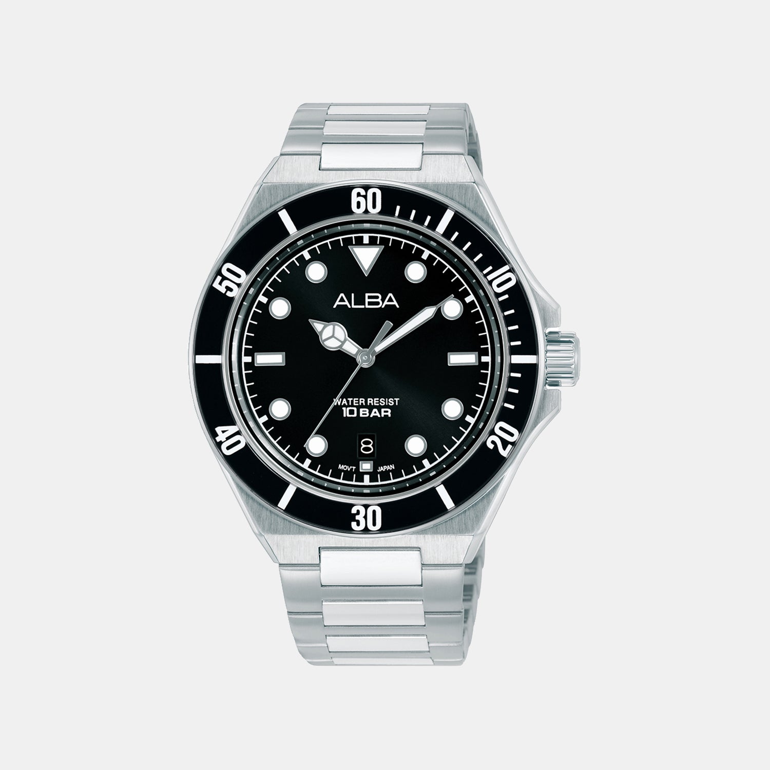 Active Men Quartz Black Dial Analog Stainless Steel Watch AS9W19X1