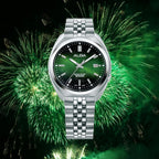 Active Men Quartz Green Dial Analog Stainless Steel Watch AS9W31X1