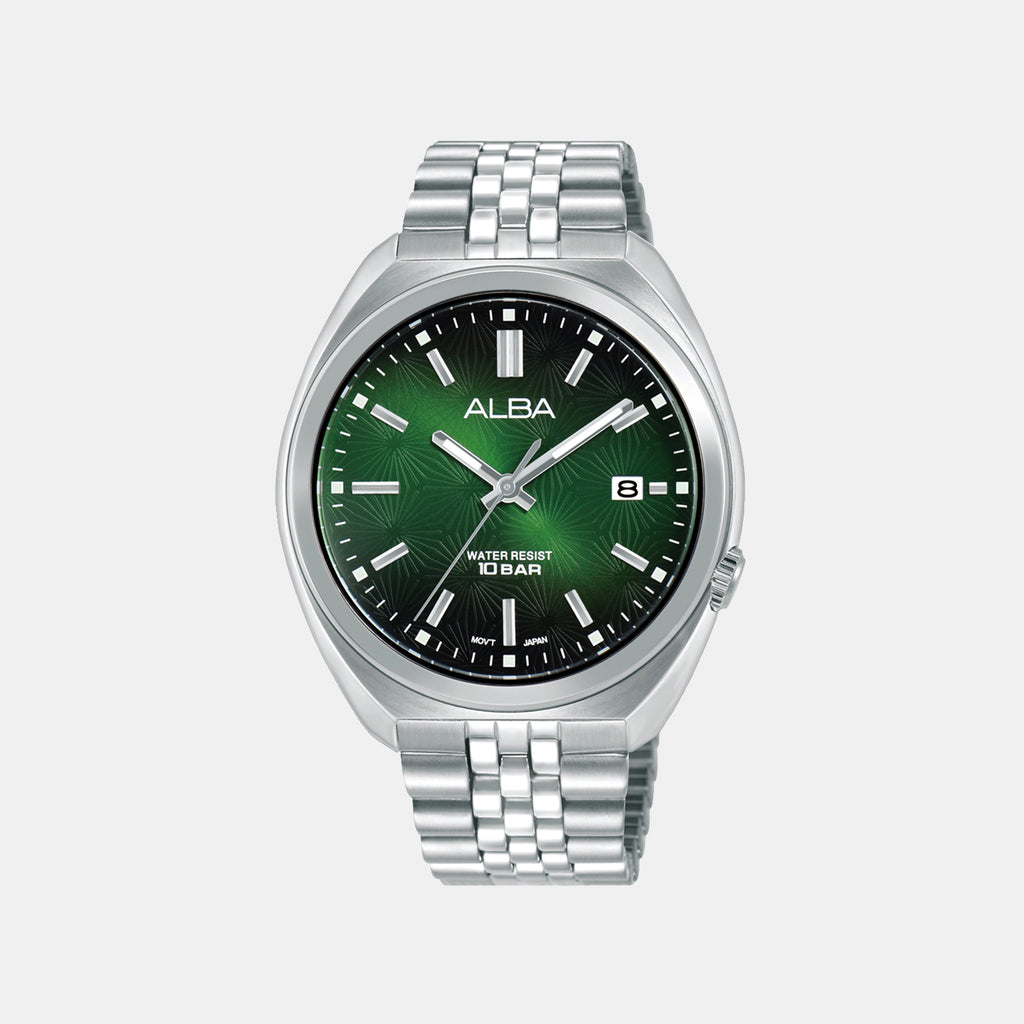 Active Men Quartz Green Dial Analog Stainless Steel Watch AS9W31X1