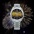 Active Men Quartz Gold Dial Analog Stainless Steel Watch AS9W35X1