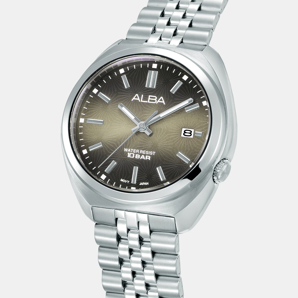Active Men Quartz Cream Dial Analog Stainless Steel Watch AS9W39X1