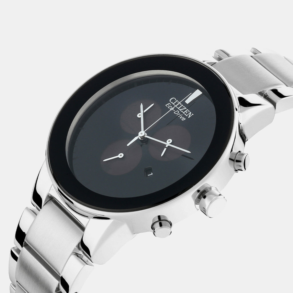 Axiom Men Quartz Black Dial Chronograph Stainless Steel Watch AT2240-51E