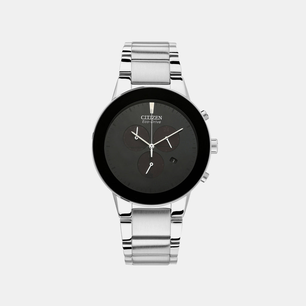 Axiom Men Quartz Black Dial Chronograph Stainless Steel Watch AT2240-51E