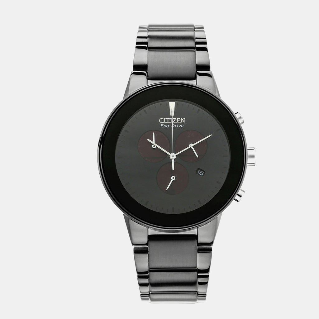 Axiom Men Quartz Black Dial Chronograph Stainless Steel Watch AT2245-57E