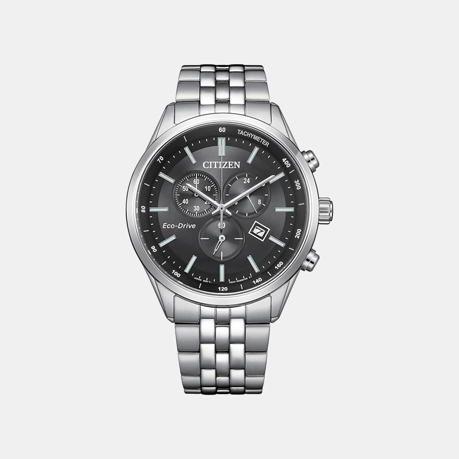 Men Quartz Black Dial Analog Stainless Steel Watch AT2570-56E