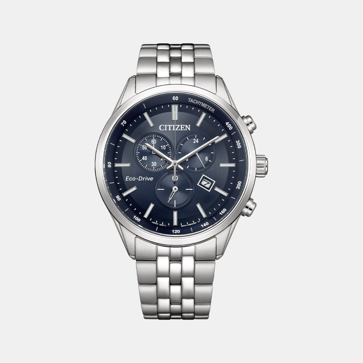 Men Quartz Blue Dial Chronograph Stainless Steel Watch AT2570-56L