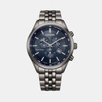 Men Eco-Drive Blue Dial Chronograph Stainless Steel Watch AT2577-57L