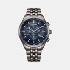 Men Eco-Drive Blue Dial Chronograph Stainless Steel Watch AT2577-57L