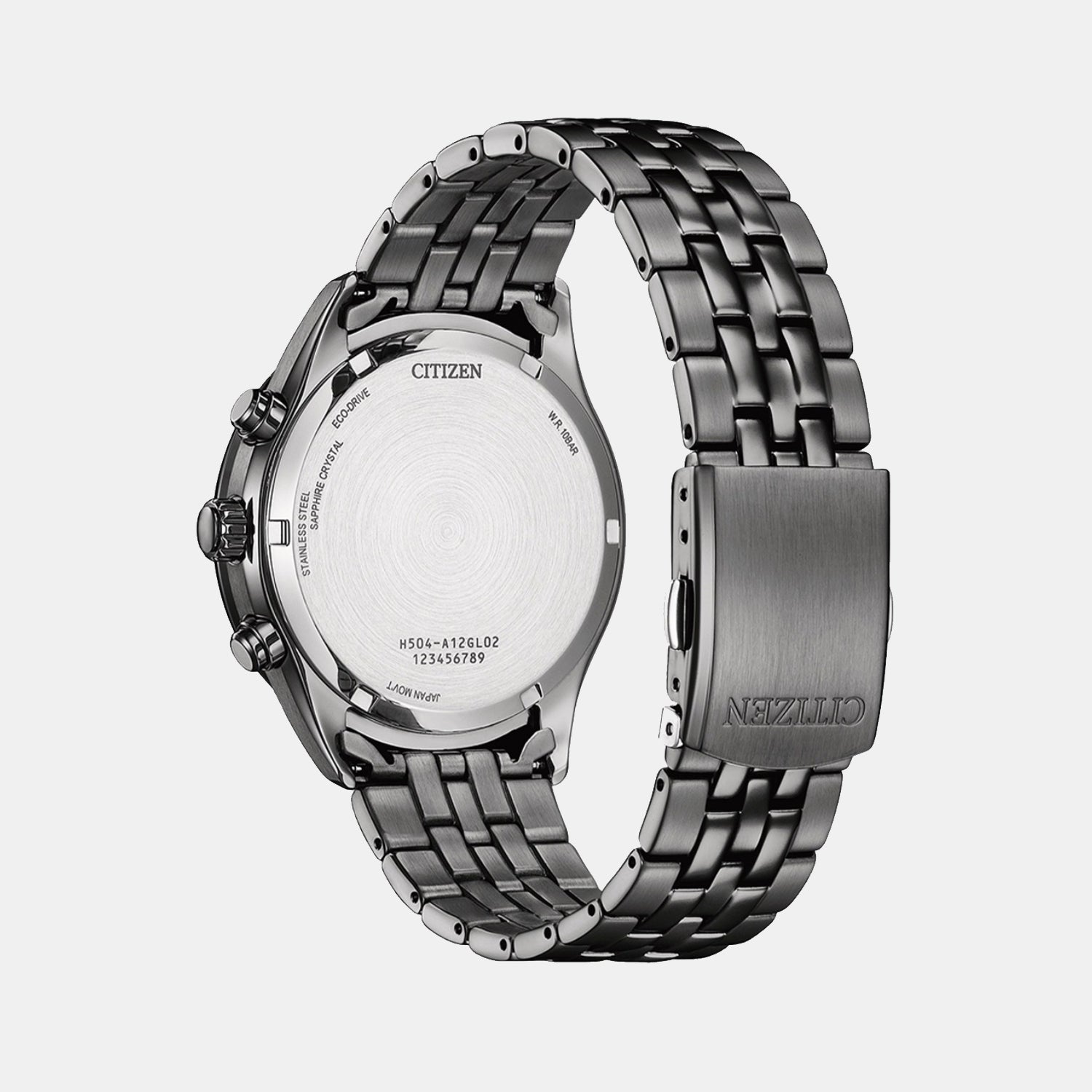 Men Eco-Drive Blue Dial Chronograph Stainless Steel Watch AT2577-57L