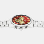 Signa Men Quartz Maroon Dial Analog Stainless Steel Watch AT3J11X1