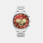 Signa Men Quartz Maroon Dial Analog Stainless Steel Watch AT3J11X1