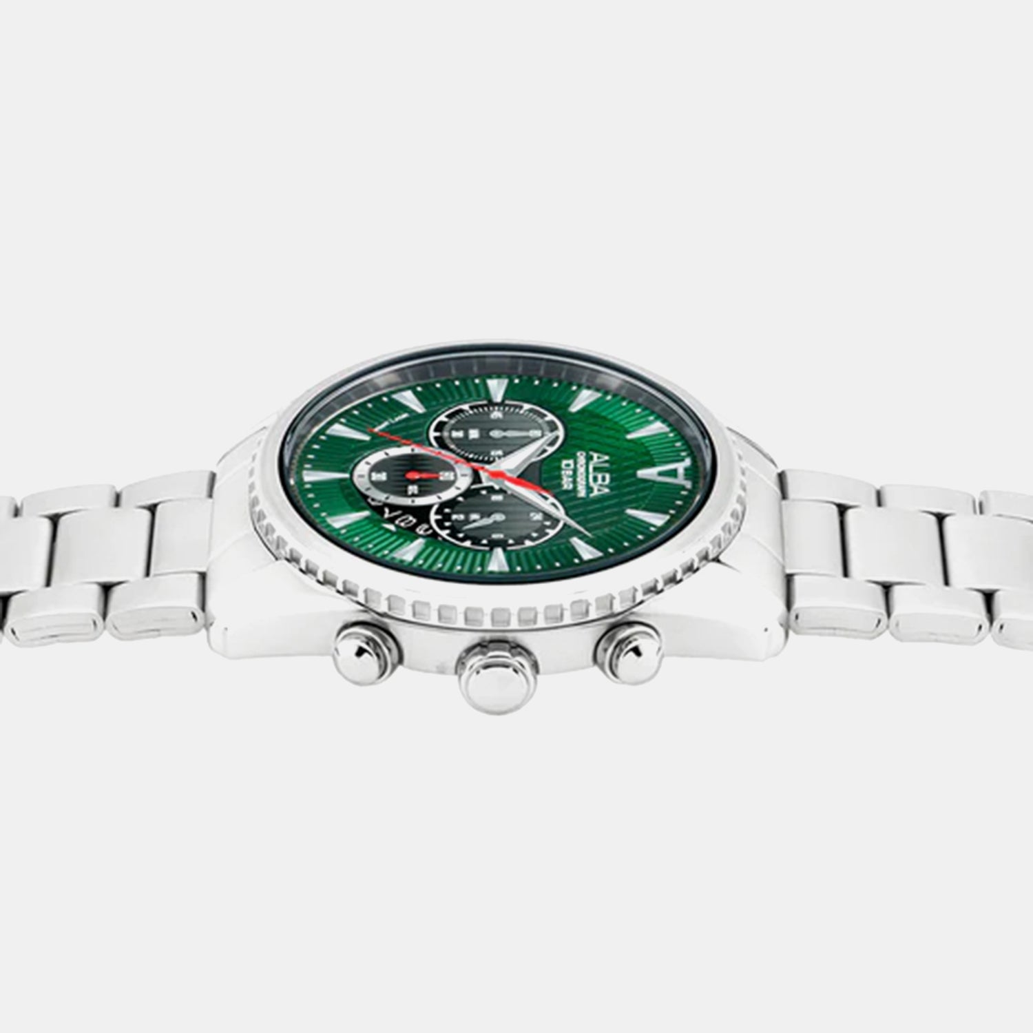 Signa Men Quartz Green Dial Multi-function Stainless Steel Watch AT3J13X1