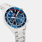 Men Quartz Blue Dial Analog Stainless Steel Watch AT3J27X1