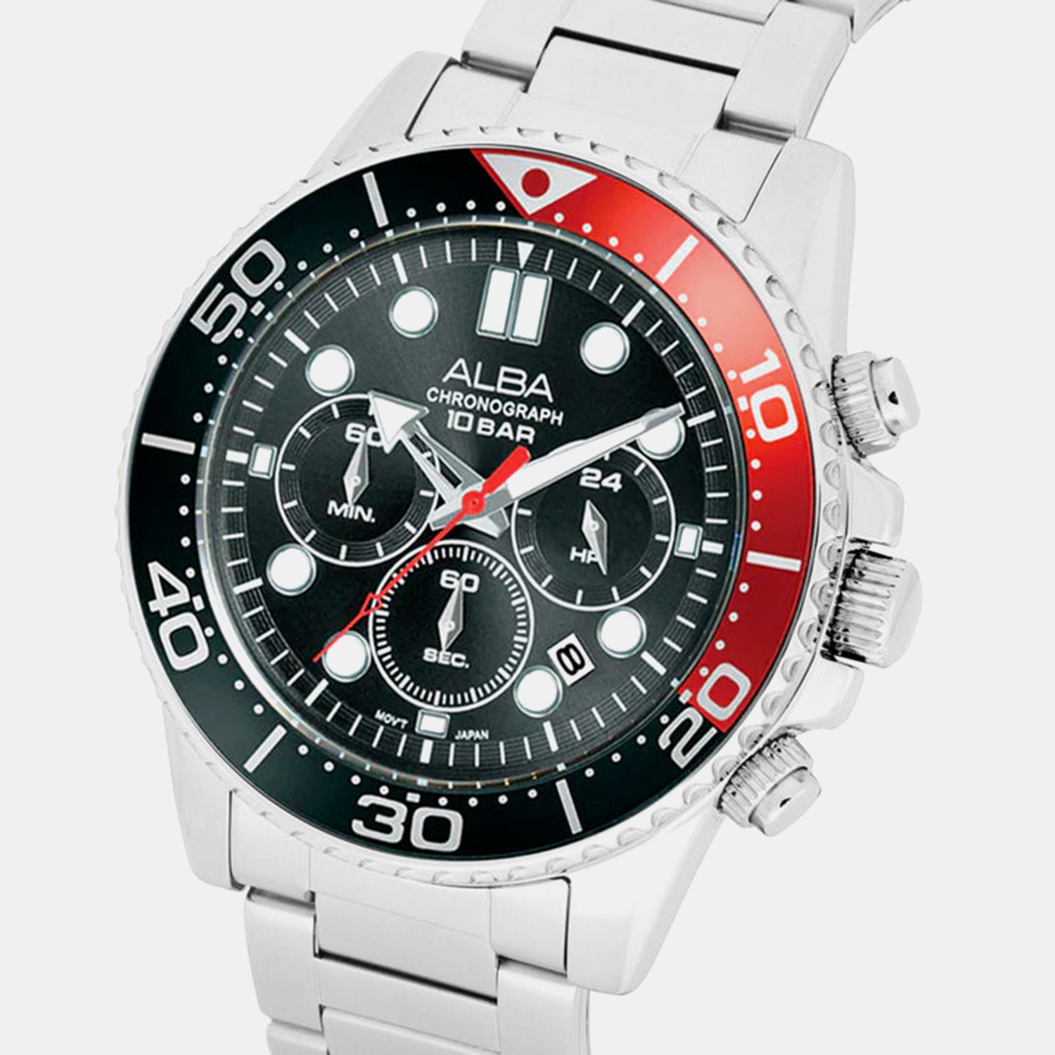 Women Quartz Black Dial Chronograph Stainless Steel Watch AT3J37X1