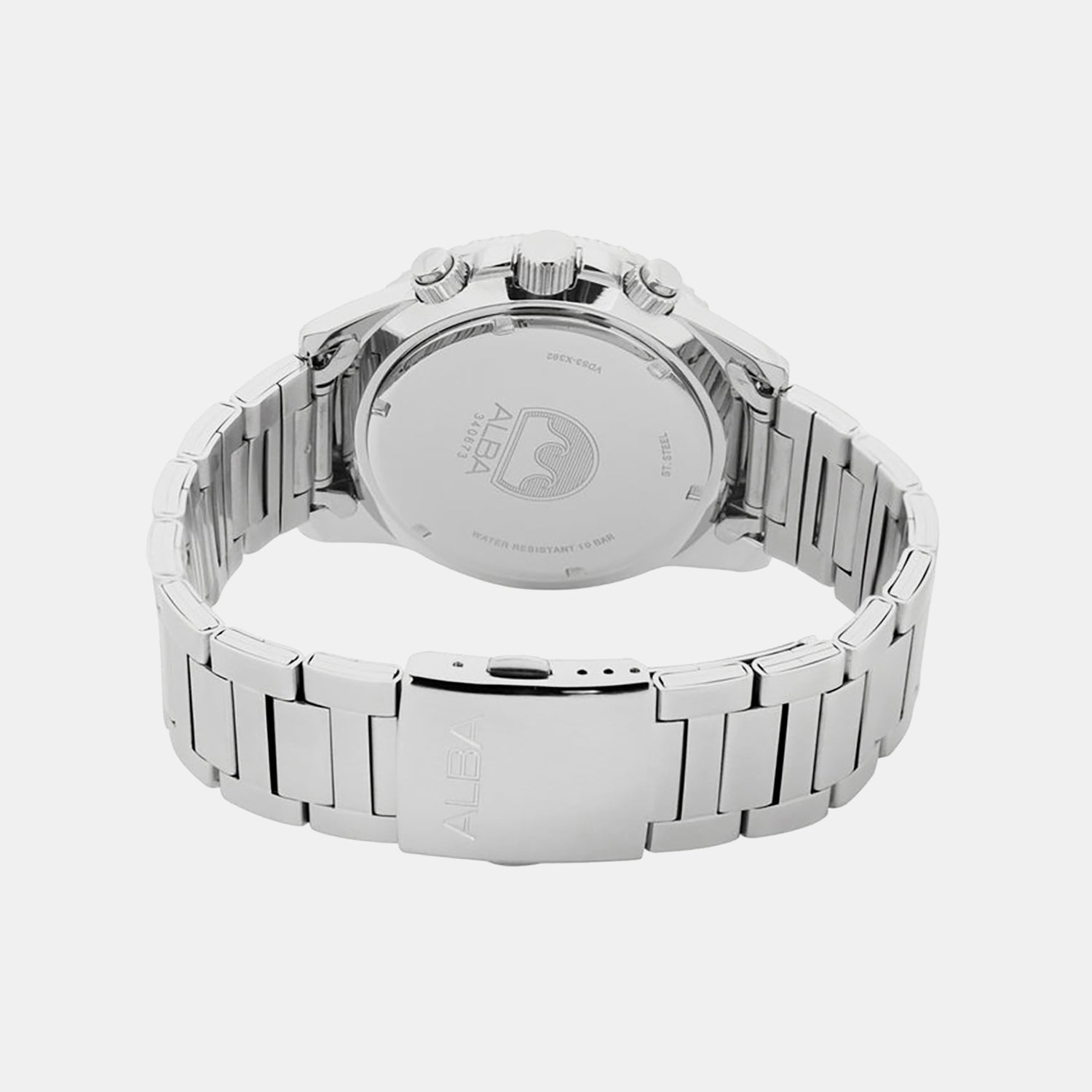 Women Quartz Black Dial Chronograph Stainless Steel Watch AT3J37X1