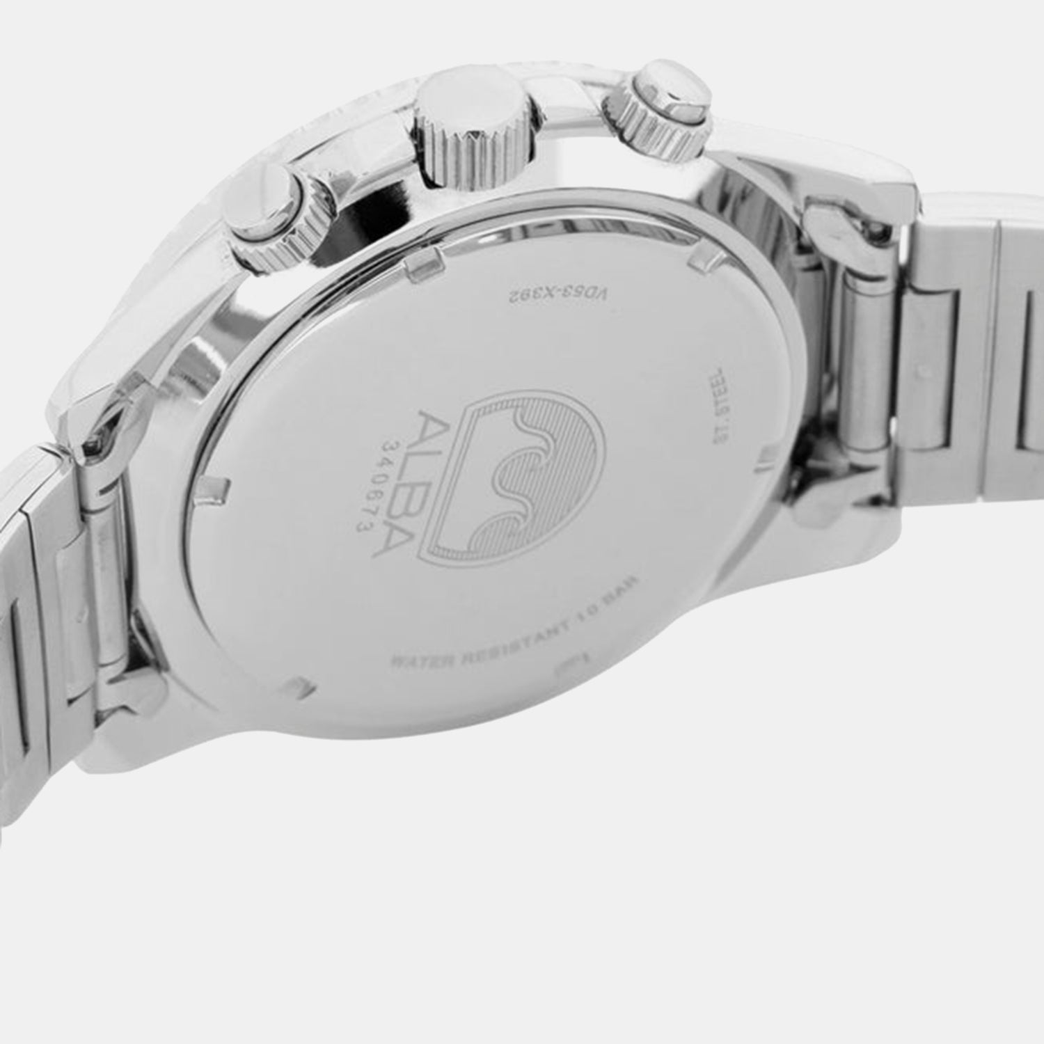 Women Quartz Black Dial Chronograph Stainless Steel Watch AT3J37X1