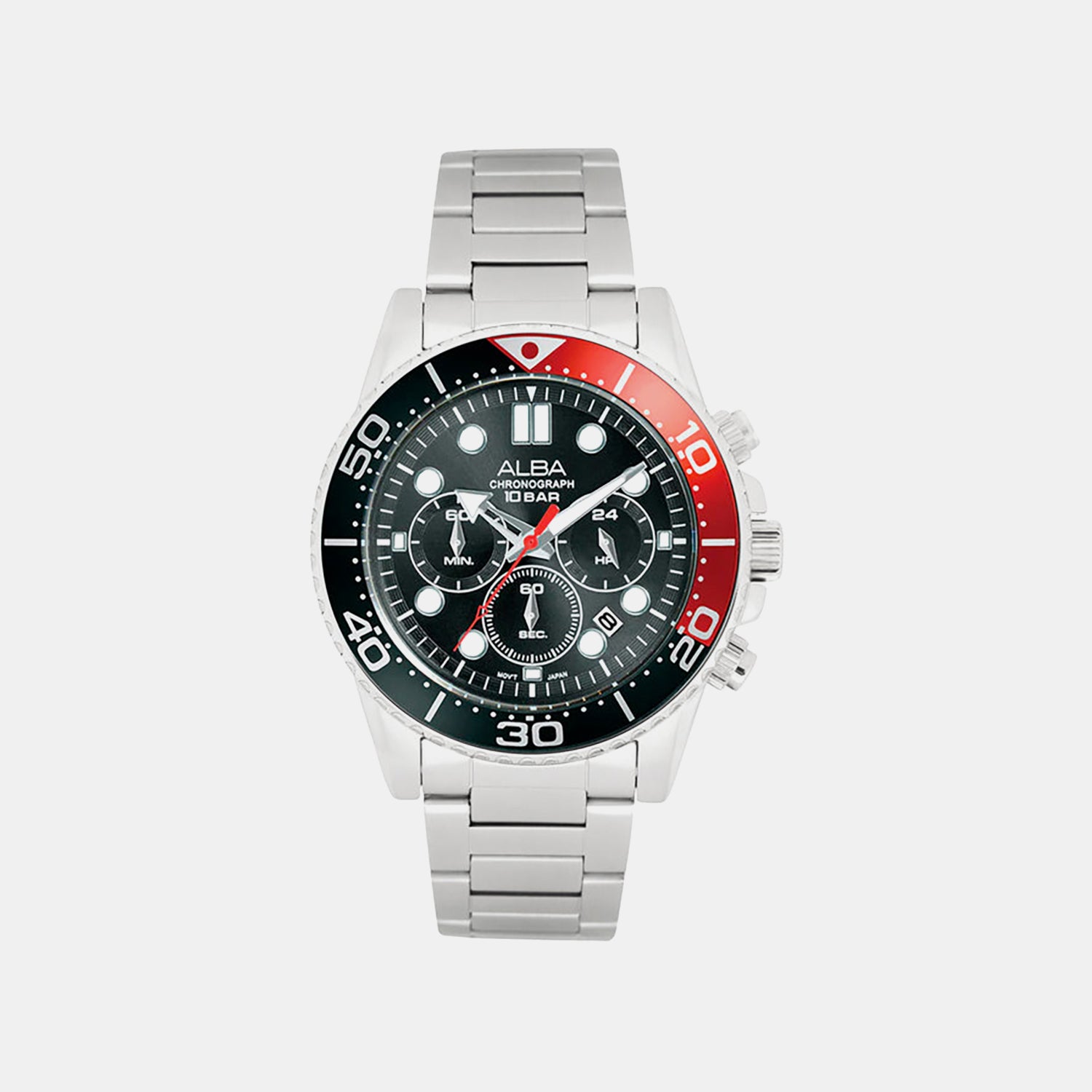 Women Quartz Black Dial Chronograph Stainless Steel Watch AT3J37X1