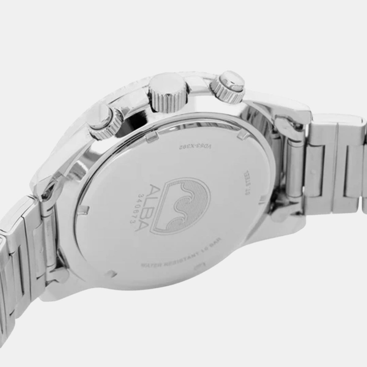 Active Men Quartz Black Dial Multi-Function Stainless Steel Watch AT3J39X1