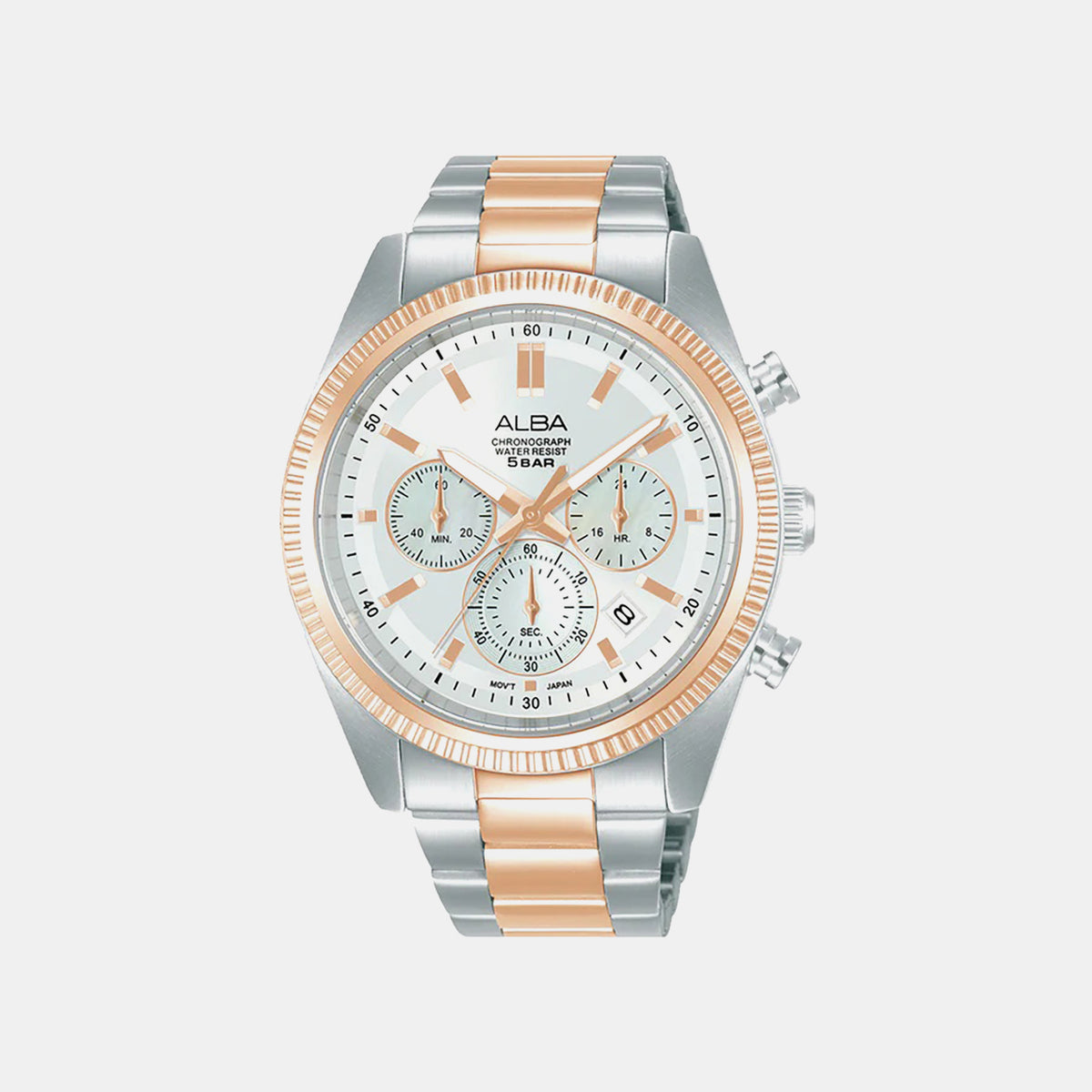 Active Men Quartz Silver Dial Chronograph Stainless Steel Watch AT3K14X1
