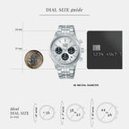 Men Quartz Silver Dial Chronograph Stainless Steel Watch AT3K55X1