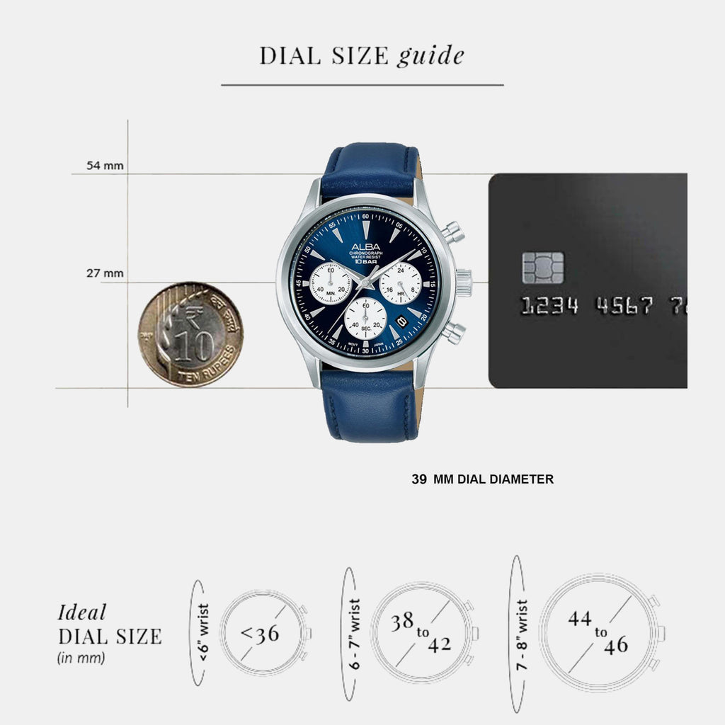 Men Quartz Multicolour Dial Chronograph Leather Watch AT3K57X1