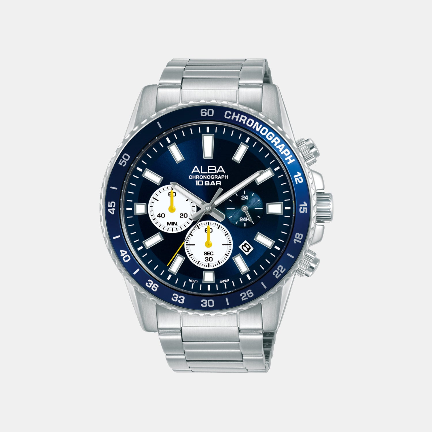 Active Men Quartz Blue Dial Chronograph Stainless Steel Watch AT3L15X1