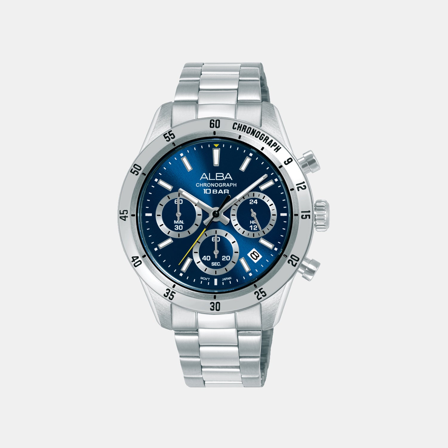 Active Men Quartz Blue Dial Chronograph Stainless Steel Watch AT3L25X1